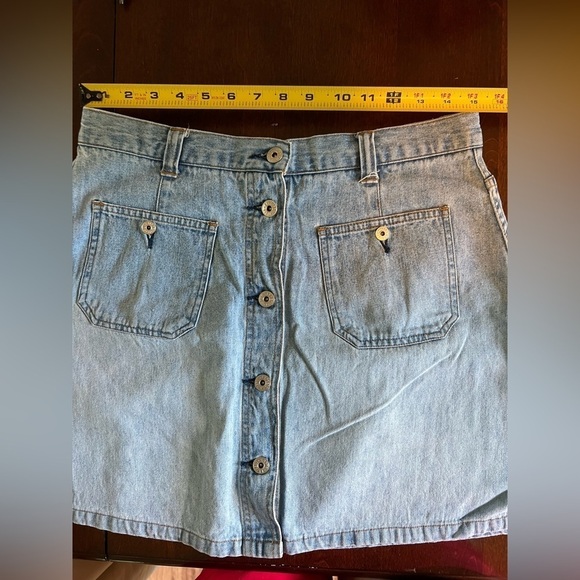 Pre-Owned Express Bleus Denim Button Jean Skirt Denim Size 13/14 - Picture 3 of 5